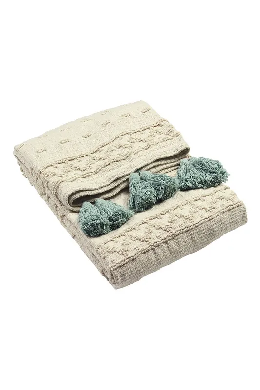 Furn Boho Geometric Cotton Tufted Throw in Green - Green