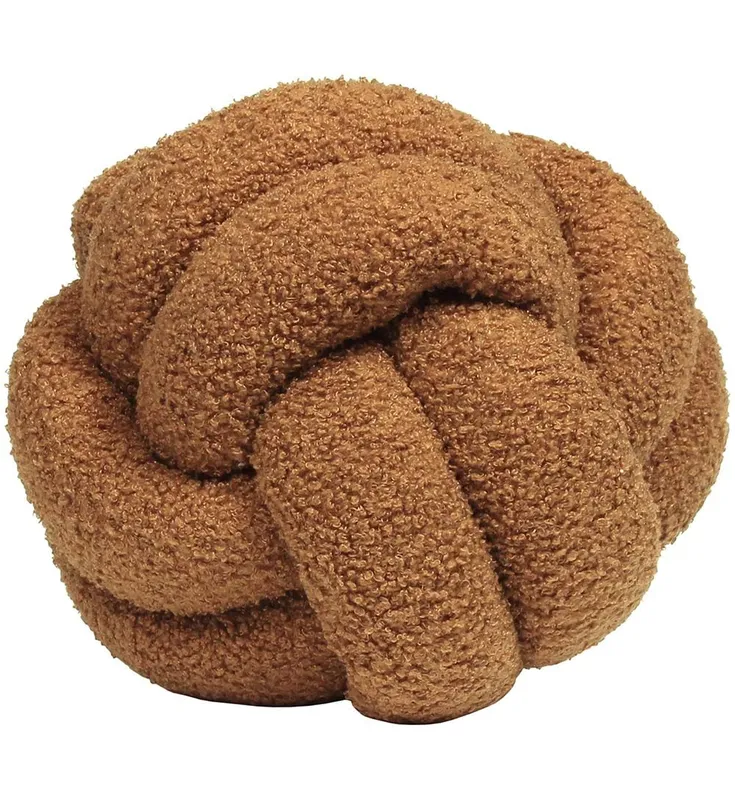 Furn Unisex Boucle Knot Fleece Cushion in Orange Orange female