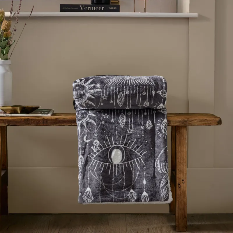 Furn Constellation Throw in Charcoal Size: 130cm x 180cm - Charcoal - Size: 130cm x 180cm