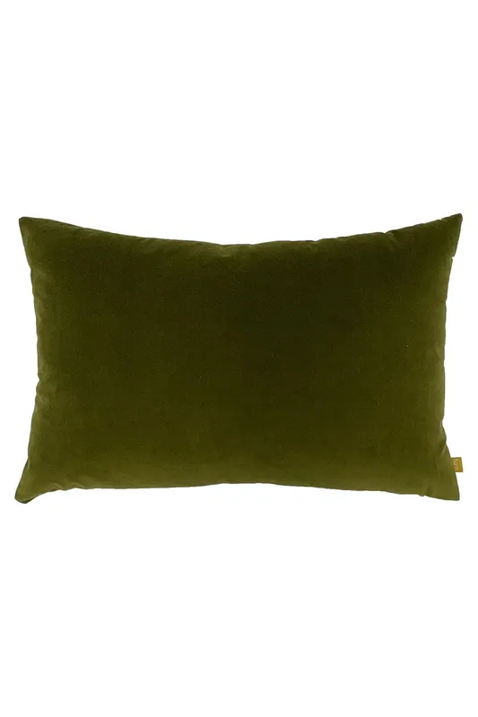Furn Contra Soft Velvet Contrast Coloured Reverse Cushion in Olive Size: 40cm x 60cm - Olive - Size: 40cm x 60cm