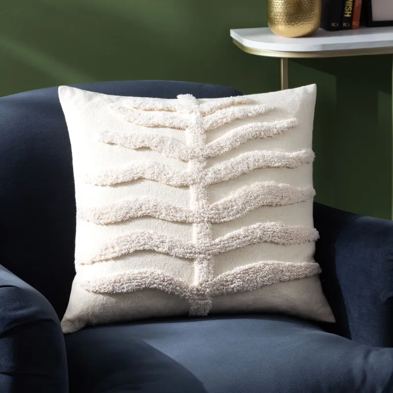 Furn Dakkota 100% Cotton Tufted Cushion in Natural Size: 45 cm x 45 cm Natural 45 cm x 45 cm