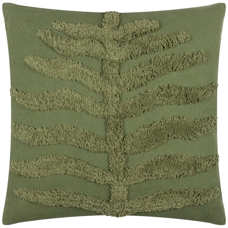 Furn Dakkota 100% Cotton Tufted Cushion in Green Size: 45cm x 45cm - Green - Size: 45cm x 45cm