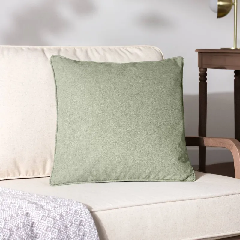 Furn Dawn Reversible Cushion in Light Green Size: 45cm x 45cm - Light Green - Size: 45cm x 45cm