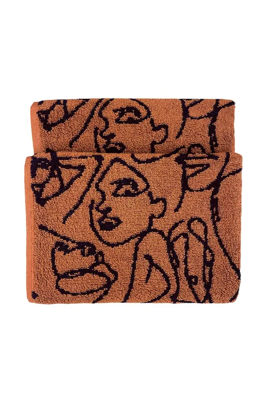 Furn Unisex Everybody Abstract 100% Cotton Hand Towel in Brown Brown female