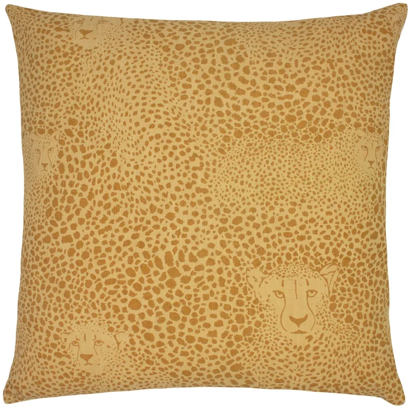 Furn Hidden Cheetah Animal Print Cushion in Yellow Size: 50 cm x 50 cm Yellow 50 cm x 50 cm