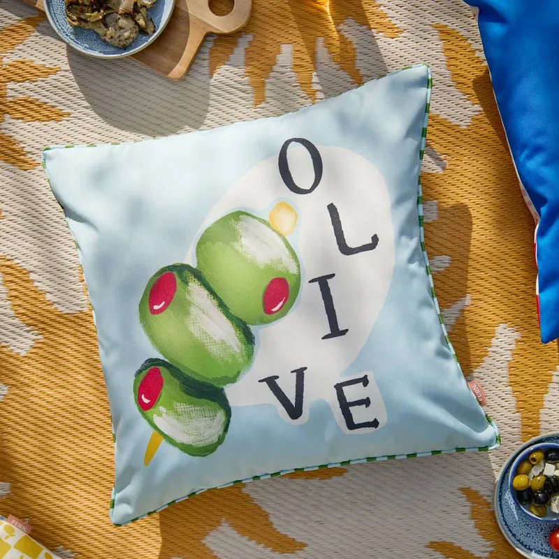 Furn Mediterranean Olive Outdoor Cushion Size: 45cm x 45cm - Olive - Size: 45cm x 45cm