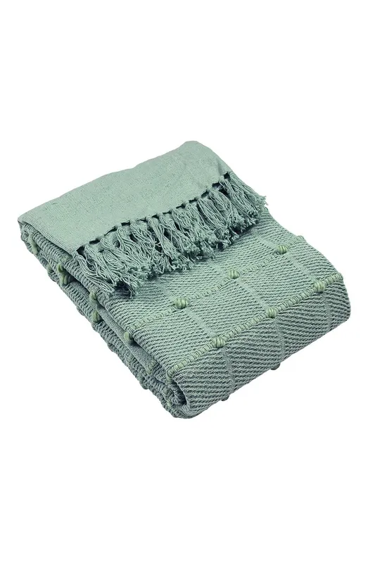 Furn Motti Woven Tufted Stripe Throw in Green - Green