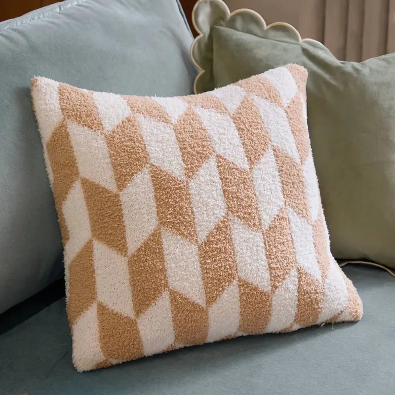 Furn Olsen Geometric Cushion in Beige Size: 45 cm x 45 cm Beige 45 cm x 45 cm