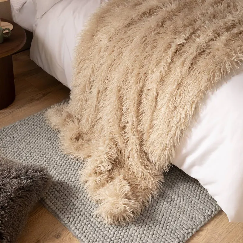 furn. Furn Rowan Throw Beige 175cm W X 130cm L