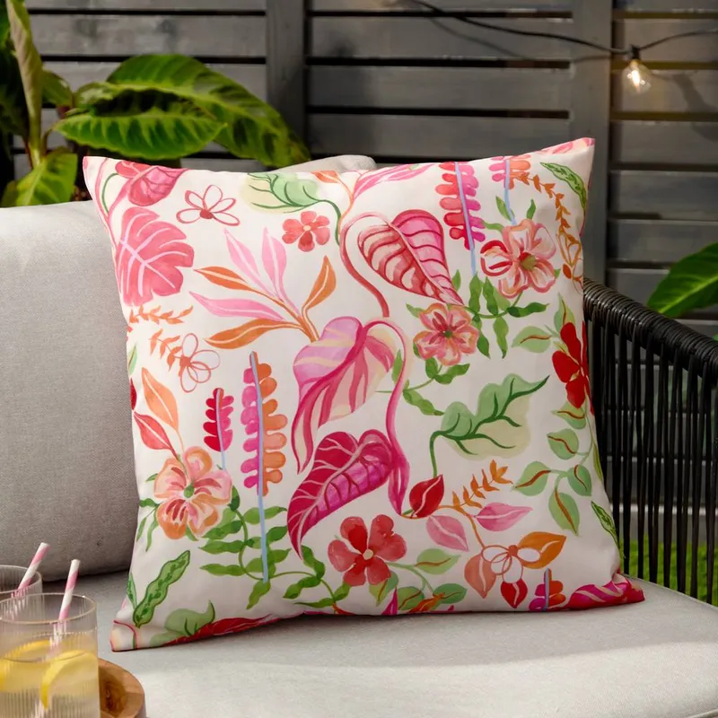 Furn Tropical Bloom Outdoor Cushion in Natural Size: 45cm x 45cm - Natural
