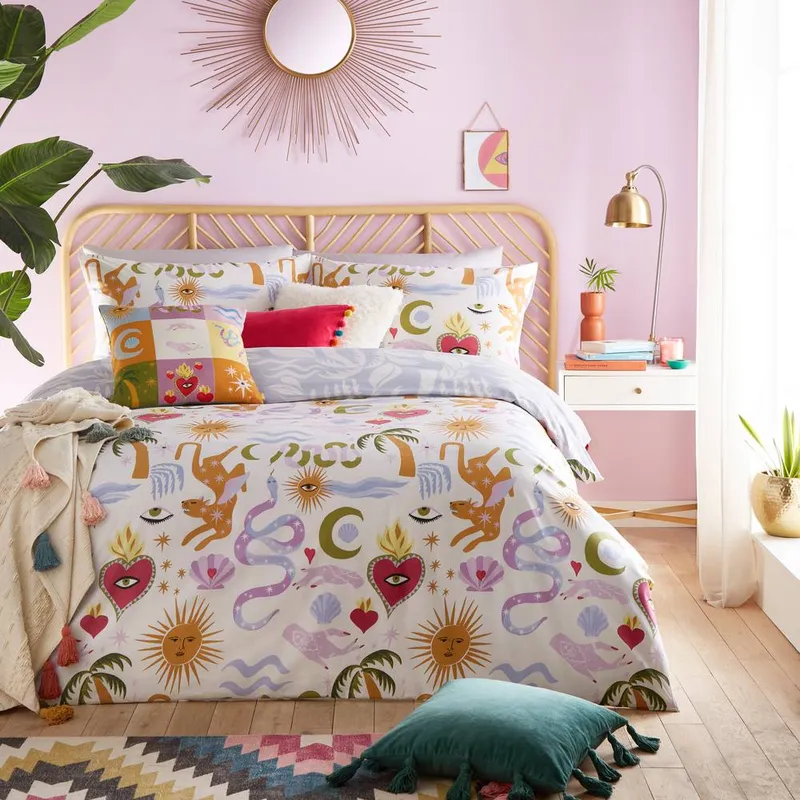 Furn. Alchemy Abstract Duvet Cover Set - Multicolour Polycotton - Size Double