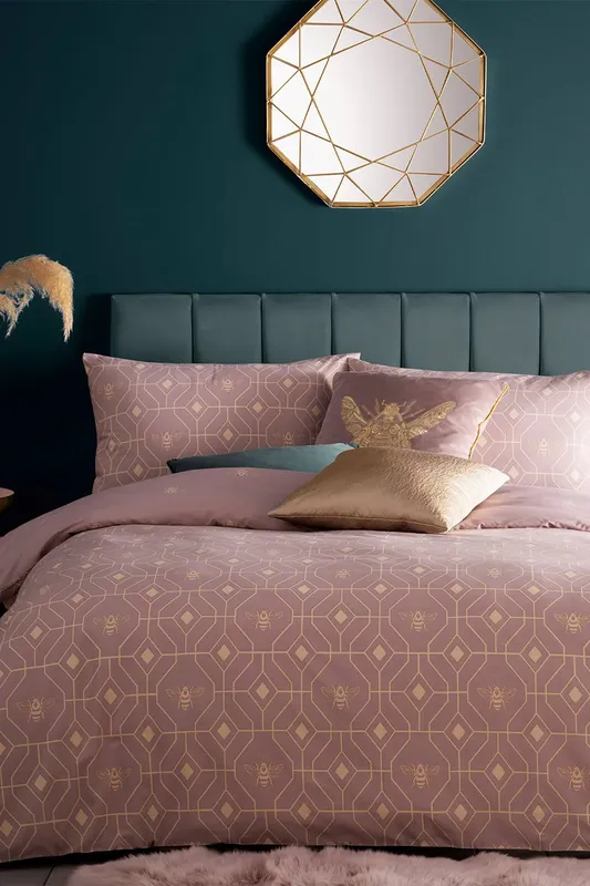 Furn. Bee Deco Duvet Set - Blush Cotton - Size King