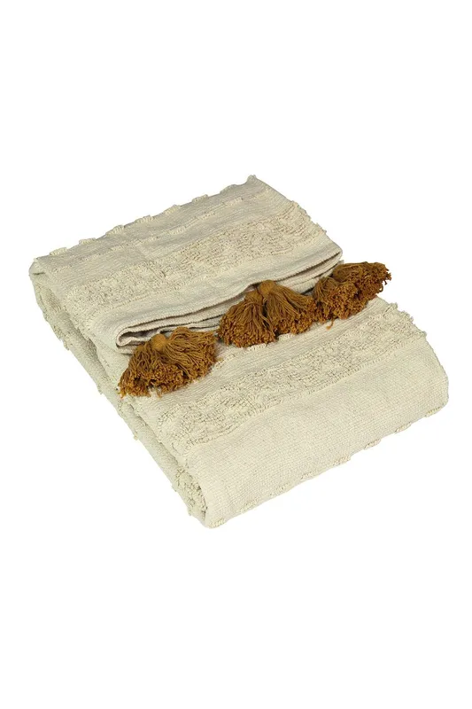 Furn Boho Geometric Cotton Tufted Throw in Yellow Yellow