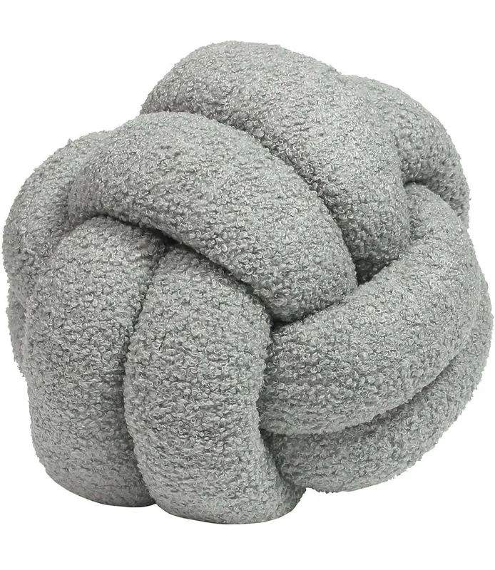 Furn Boucle Knot Fleece Cushion in Silver - Silver