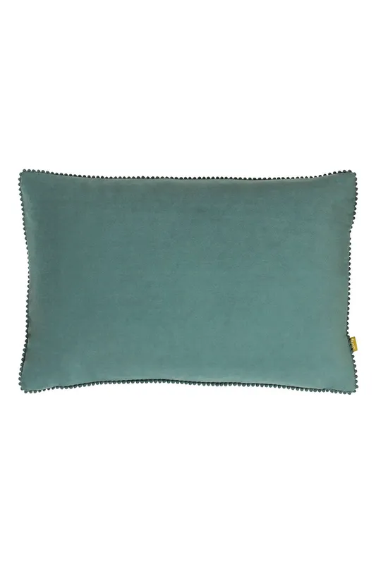 Furn Unisex Cosmo Soft Velvet Pom Pom Trimmed Cushion in Blue Size: 30cm x 50cm Blue 30cm x 50cm female