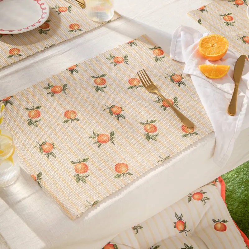 Furn Unisex Fruits Oranges Set of 4 Indoor/Outdoor Placemats in Natural Natural female