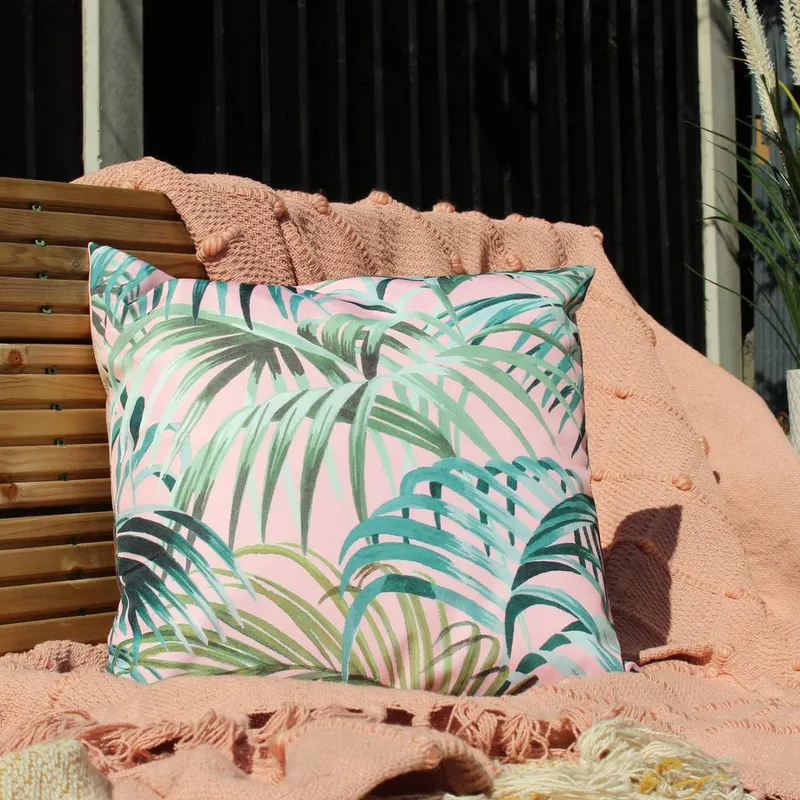 Furn. Jungle Outdoor Cushion - Blush - Size 43 Cm X 43 Cm