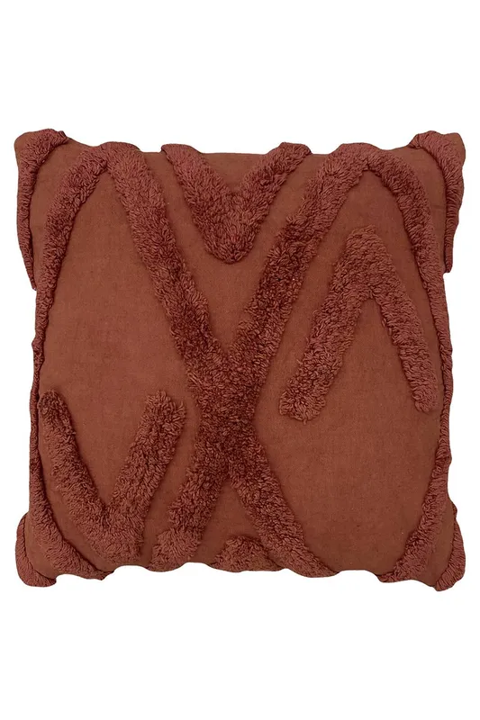 Furn Unisex Kamjo Tufted Geometric Cushion in Red Size: 50cm x 50cm Red female