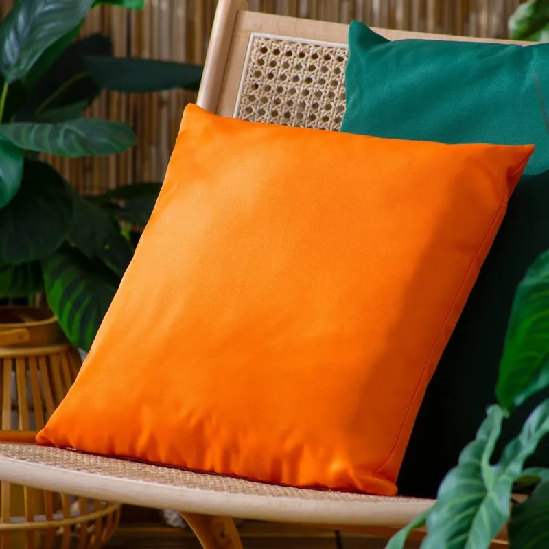 Furn Plain Vibrant Water & UV Resistant Outdoor Cushion in Orange Orange