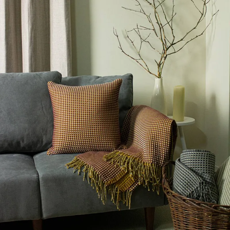 Furn. Rowan Cushion - Orange - Size 45 Cm X 45 Cm
