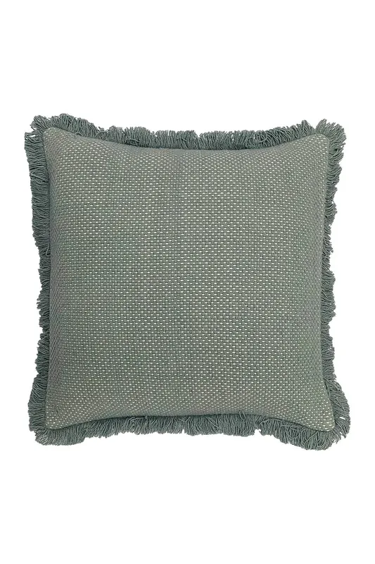 Furn Sienna Twill Woven Fringed Cushion in Teal Size: 45 cm x 45 cm Teal 45 cm x 45 cm