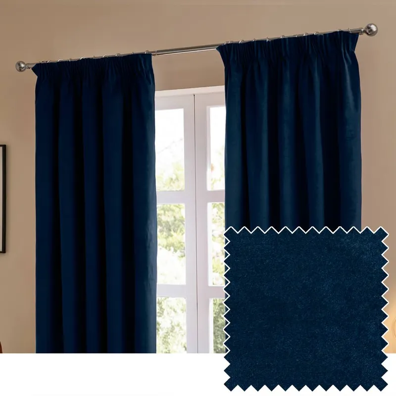 Furn Ultimate Velvet Ready Made Blackout Curtains Royal