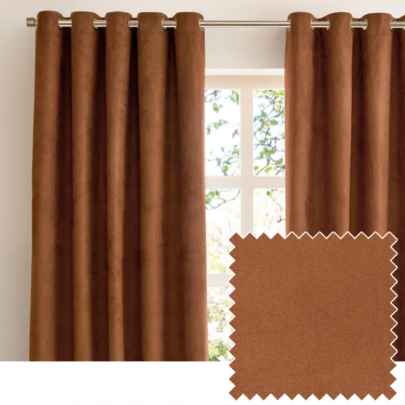 furn. Verso Polyester Blackout Grommet / Eyelet Curtain Panel Pair Orange 183" W x 117" L