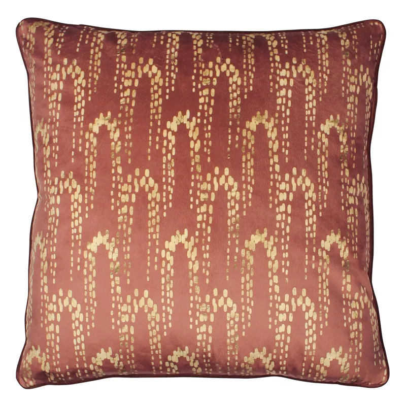 Furn Unisex Wisteria Printed Velvet Cushion in Light Brown Size: 50cm x 50cm Light Brown 50cm x 50cm female