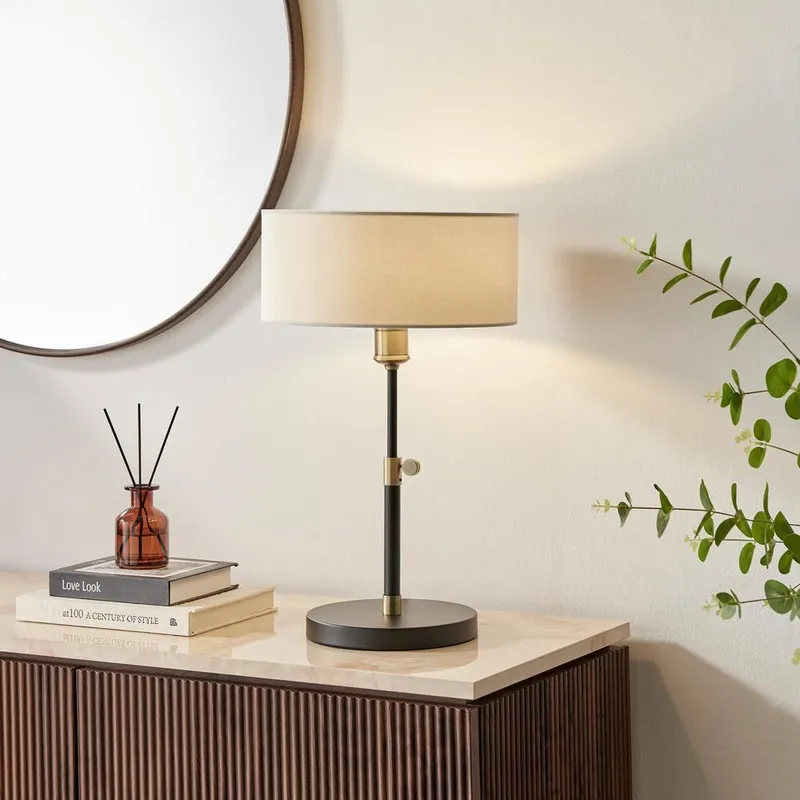 FurnitureboxUK Lucinda White & Black Table Lamp Black
