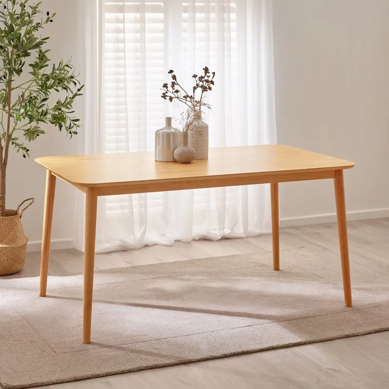 FurnitureboxUK Lynton 6 Seat Large Rustic Solid Wood Dining Table in Light Oak Light Oak