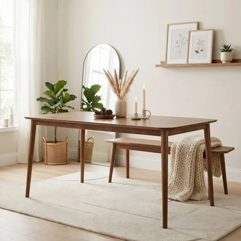 FurnitureboxUK Unisex Lynton 6 Seat Large Rustic Solid Wood Dining Table in Walnut Walnut female
