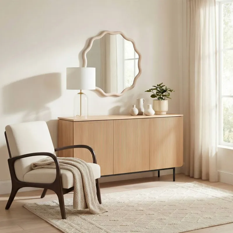 FurnitureboxUK Penrose Oak Wood Sideboard in Light Brown Light Brown