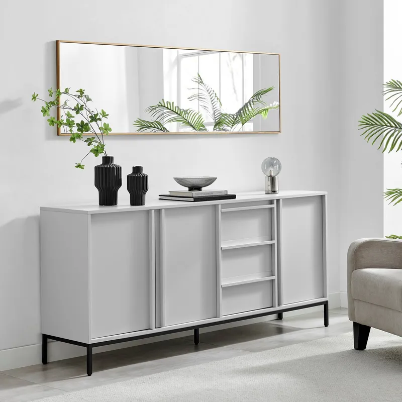 FurnitureboxUK Svit Wooden Storage Sideboard in Off-White Off-White