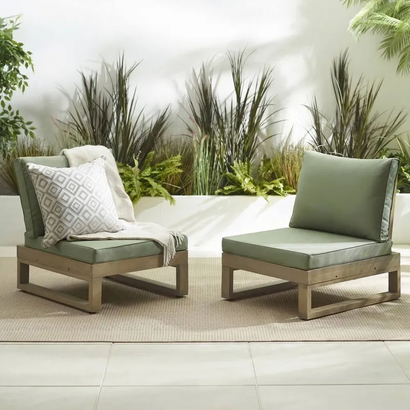 FurnitureboxUK Unisex 2x Brisa Wood Garden Chairs Set in Green Green female