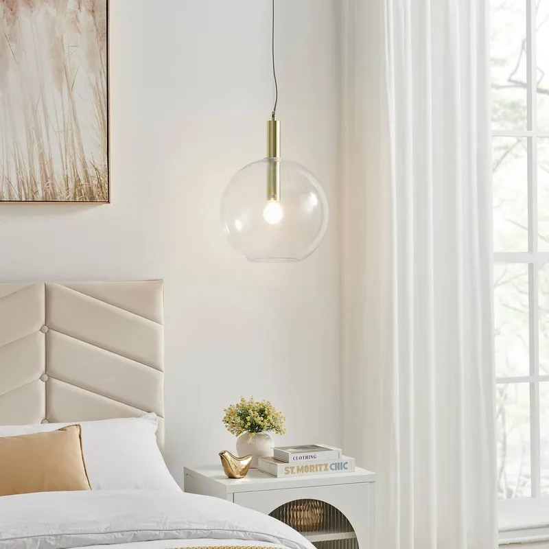 FurnitureboxUK Emily Smoked Glass Pendant Ceiling Light in Black Black
