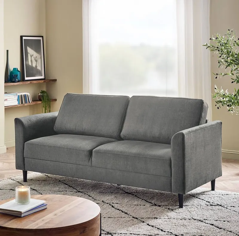 FurnitureboxUK Unisex Logan Fabric 3 Seater Sofa in Grey Grey female