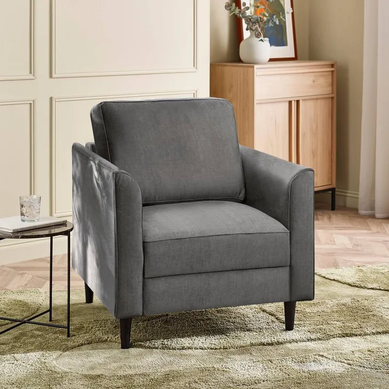 FurnitureboxUK Unisex Logan Fabric Armchair in Grey Grey One Size female