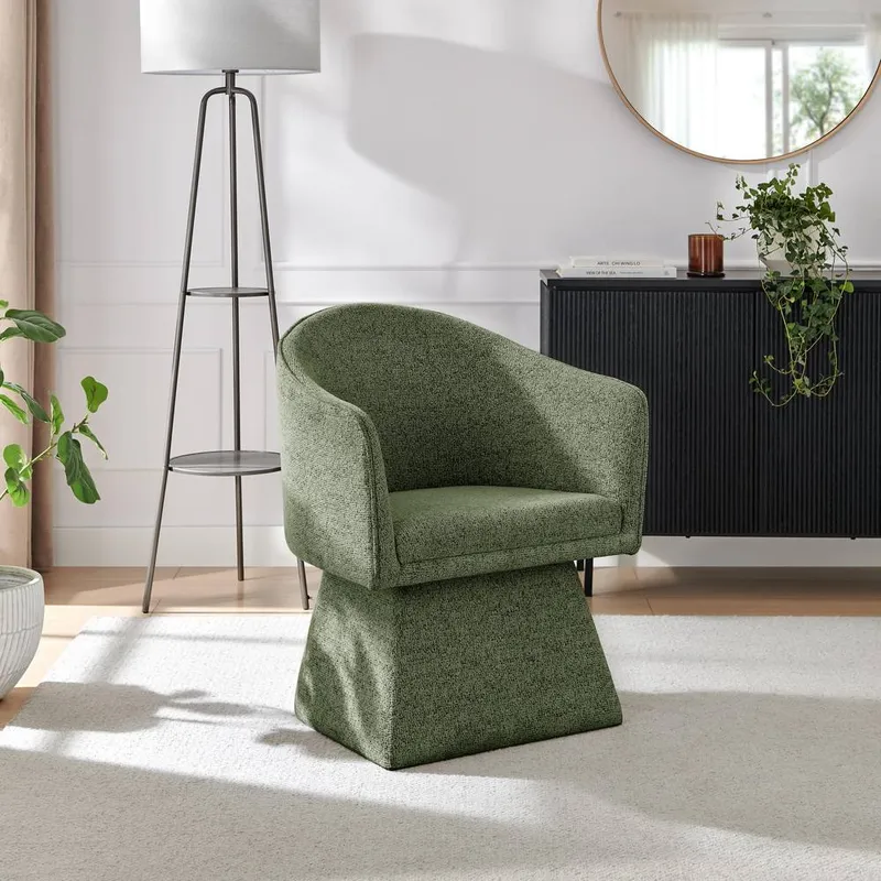 FurnitureboxUK Vera Fabric Accent Chair in Green Green