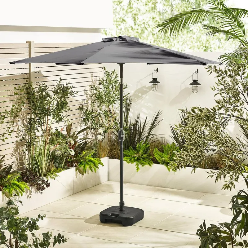 FurnitureboxUK Vertical Garden Parasol Only (No Base) in Grey - Grey - Size: One Size