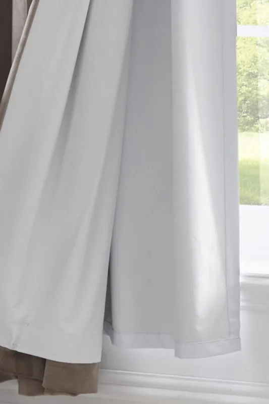 Fusion 'Eyelet Blackout Lining' Blackout Lining in White Size: 229 cm width x 183 cm drop White 229 cm width x 183 cm drop