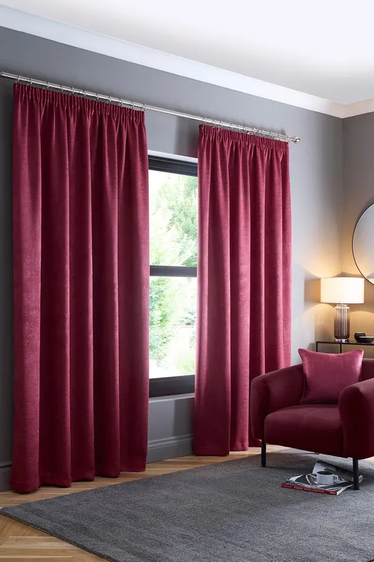 Fusion Galaxy Dimout Ready Made Curtains Wine