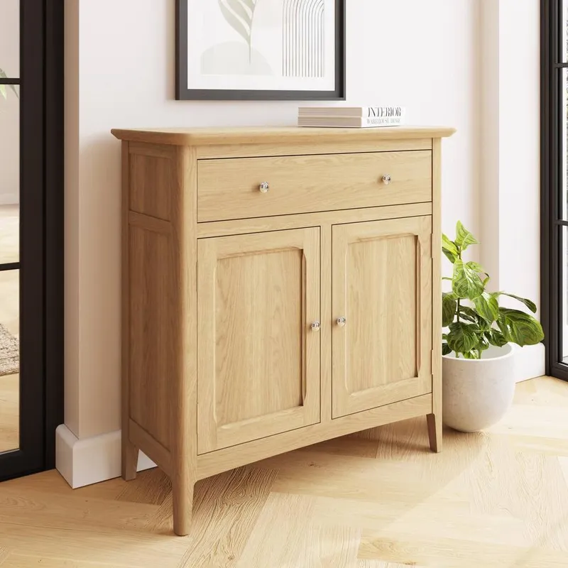 FWStyle Unisex 2 Door 1 Drawer Ready Assembled Ash Sideboard in Brown Brown One Size female