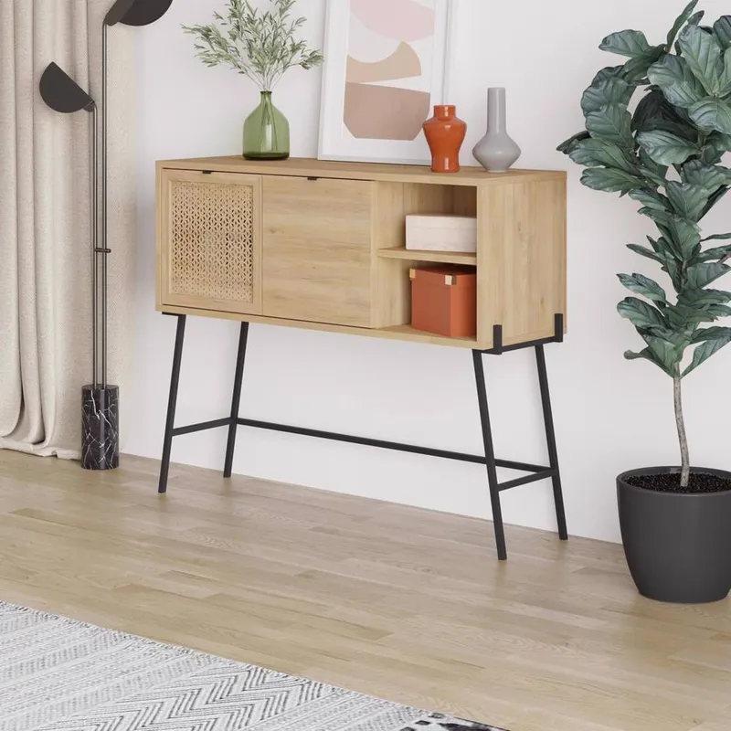 FWStyle 2 Door Naïve Sapphire Oak Sideboard in Brown - Brown