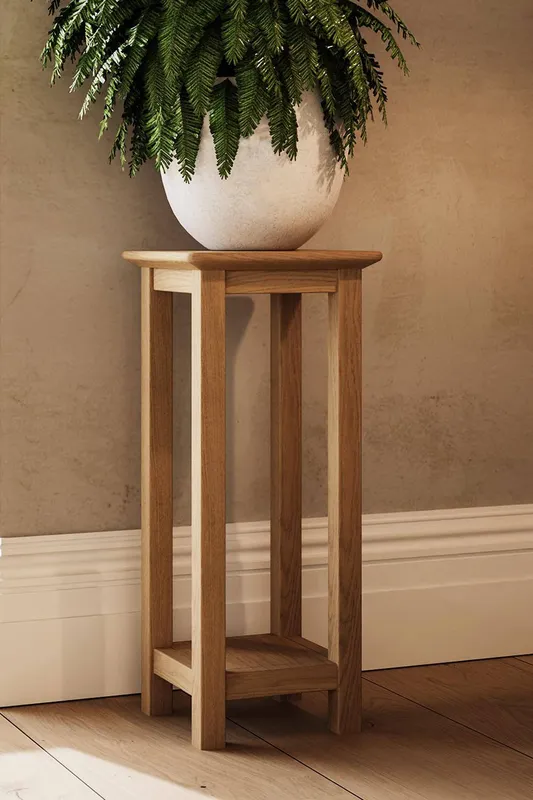 FWStyle Unisex Natural Oak Tall Side Table in Brown Brown One Size female