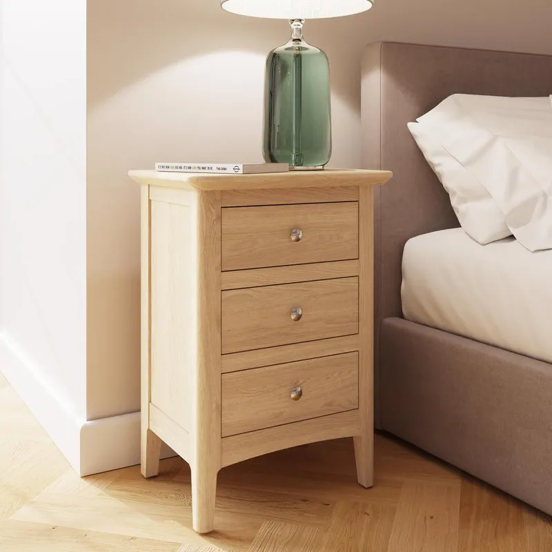 FWStyle Ready Assembled 3 Drawer Chest Of Drawers Natural Ash in Brown Brown