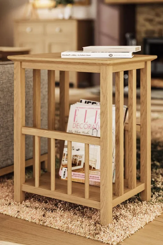 FWStyle Unisex Ready Assembled Natural Oak Magazine Table in Brown Brown female