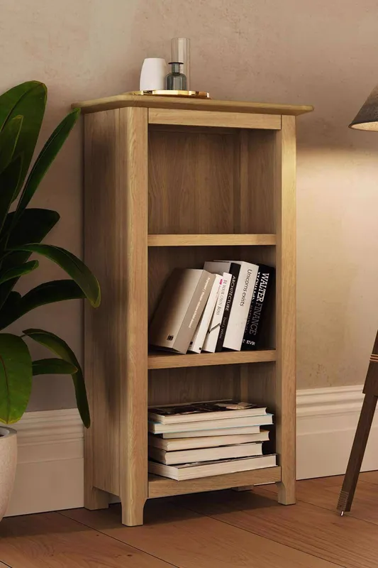 FWStyle 3 Tier Natural Oak Veneer Bookcase in Brown Brown