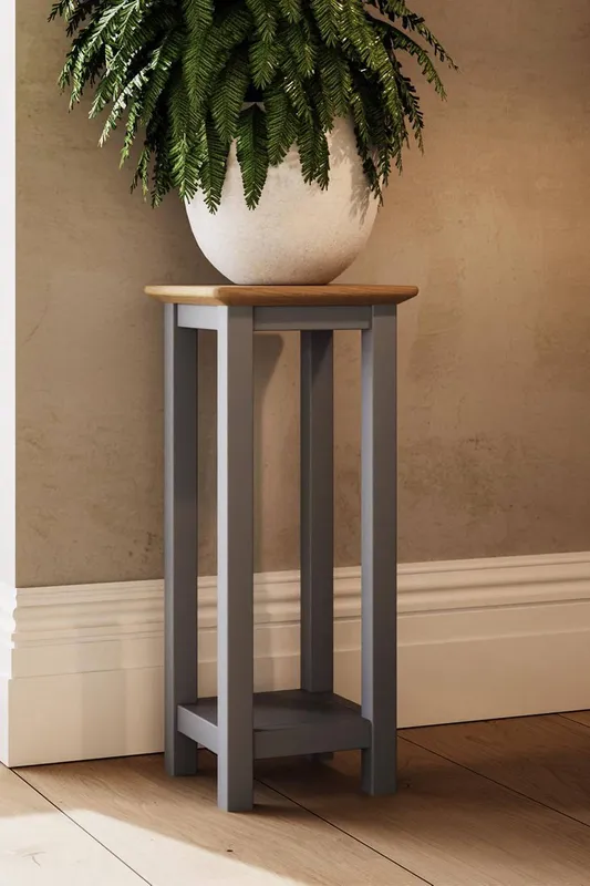 FWStyle Unisex Painted Grey Tall Side Table Ready Assembled Grey female