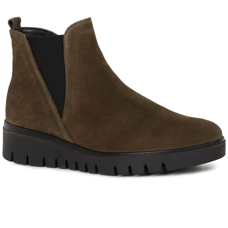 Gabor Dublin Womens Chelsea Boots Colour: Olive Suede, Size: 4 4 - female