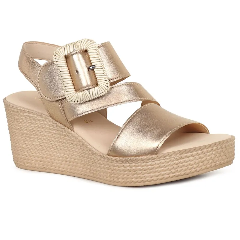 Gabor Women's Embrace Womens Wedge Sandal - Tan - Size: 5.5